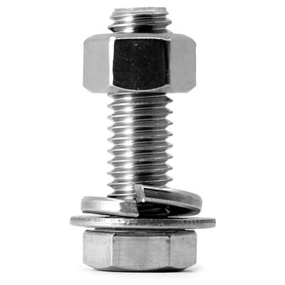 Fully Threaded 304 Stainless Steel Hex Head Screw with Flat Lock Washers