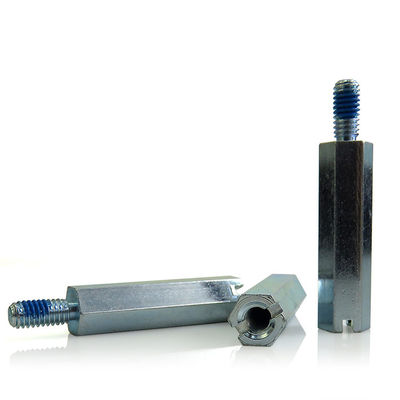 Blue Zinc Finish Carbon Steel M4 Hex Standoff 44mm Length with Machine Thread