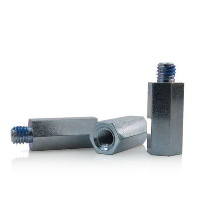 Blue Zinc Finish Carbon Steel M4 Hex Standoff 44mm Length with Machine Thread