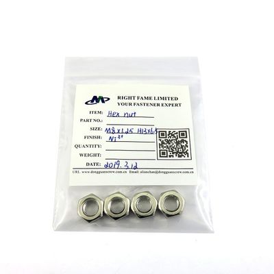 Stainless Steel 304 M8 Hex Head Nut with RoHs Certification and Customized Performance