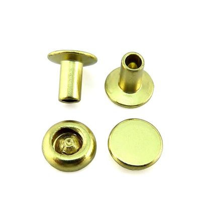 Connection Function Custom Brass Flat Head Semi Tubular Rivet for Handbags Leather