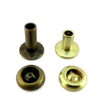Connection Function Custom Brass Flat Head Semi Tubular Rivet for Handbags Leather