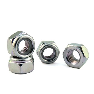 Nickel Plated M1-M16 Custom Stainless Steel Carbon Steel Hex Blue Nylock Insert Nut