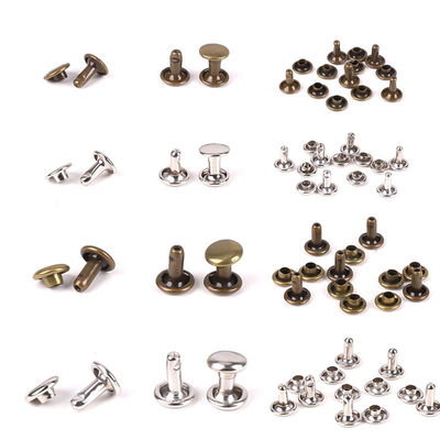 Custom Logo Double Cap Rivet for Bags Stainless Steel Brass Plastic Copper Aluminum