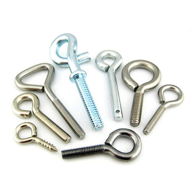 Nickel Finish Stainless Steel Eye Hooks M4*10 For INCH Measurement
