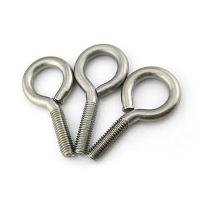 Nickel Finish Stainless Steel Eye Hooks M4*10 For INCH Measurement
