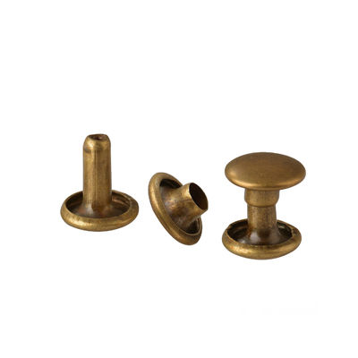 Antique Brass Solid Brass Double Cap Rivets For Leather Crafts Repair Stainless Steel