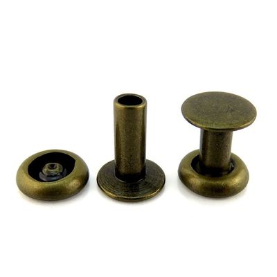 Antique Brass Solid Brass Double Cap Rivets For Leather Crafts Repair Stainless Steel
