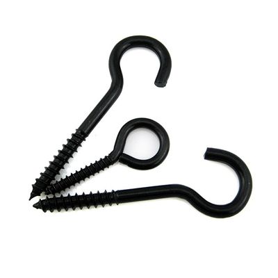 INCH Measurement Iron Eye Screw Hook Black Oxide High Precision For Fastening