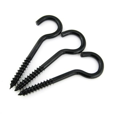 INCH Measurement Iron Eye Screw Hook Black Oxide High Precision For Fastening