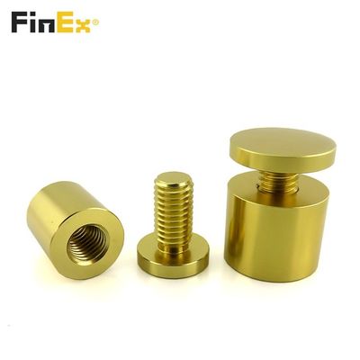 Custom 13mm 19mm 25mm Gold Plated Aluminum Sign Standoff for Acrylic RoHs Certificate