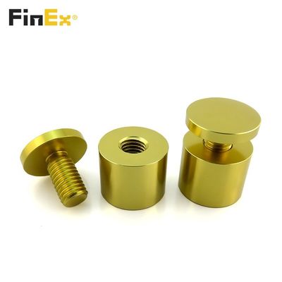 Custom 13mm 19mm 25mm Gold Plated Aluminum Sign Standoff for Acrylic RoHs Certificate