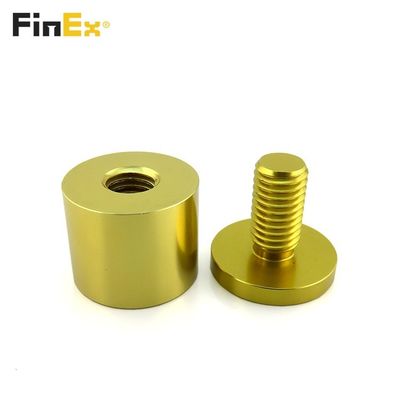 Custom 13mm 19mm 25mm Gold Plated Aluminum Sign Standoff for Acrylic RoHs Certificate