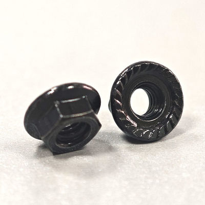 Black Zinc Serrated Hexagon Flange Nuts DIN Standard Imperial Inch Measurement System