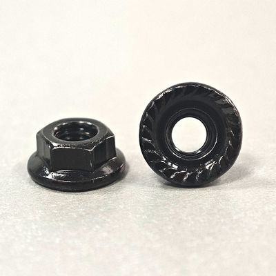 Black Zinc Serrated Hexagon Flange Nuts DIN Standard Imperial Inch Measurement System