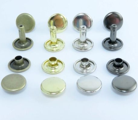 Custom Finish 6mm Double Cap Metal Rivets Studs For Leather and ISO9001 2015 Certified