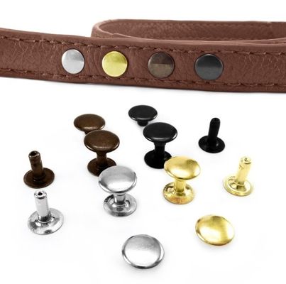 Custom Finish 6mm Double Cap Metal Rivets Studs For Leather and ISO9001 2015 Certified