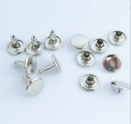 Custom Finish 6mm Double Cap Metal Rivets Studs For Leather and ISO9001 2015 Certified