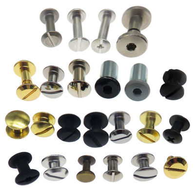 Male and Female Chicago Screw for Leather Belt Gold Aluminum Titanium Stainless Steel Brass