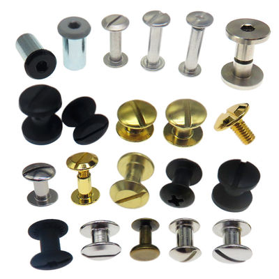 Male and Female Chicago Screw for Leather Belt Gold Aluminum Titanium Stainless Steel Brass