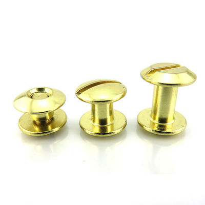 Custom 4.5MM Brass Binding Screw Posts Belt Chicago Screw Rivets Silver Plated Finish