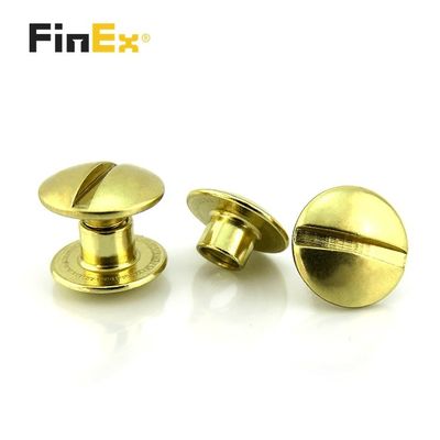 Custom 4.5MM Brass Binding Screw Posts Belt Chicago Screw Rivets Silver Plated Finish