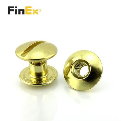 Custom 4.5MM Brass Binding Screw Posts Belt Chicago Screw Rivets Silver Plated Finish