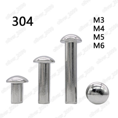 DIN Standard Half Round Head Stainless Steel Solid Semi Tubular Rivet in Custom Sizes