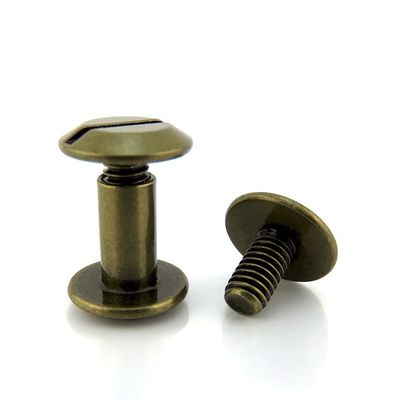 Metric Custom Male Female 1/2 Flat Head Bronze Chicago Screw with Black Oxide Finish