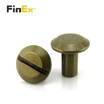Metric Custom Male Female 1/2 Flat Head Bronze Chicago Screw with Black Oxide Finish