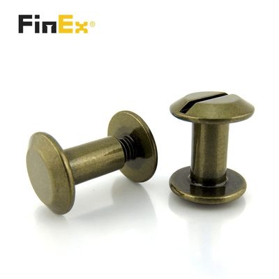 Metric Custom Male Female 1/2 Flat Head Bronze Chicago Screw with Black Oxide Finish