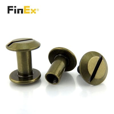 Metric Custom Male Female 1/2 Flat Head Bronze Chicago Screw with Black Oxide Finish