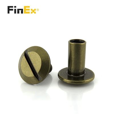 Metric Custom Male Female 1/2 Flat Head Bronze Chicago Screw with Black Oxide Finish