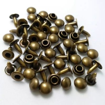 DIN Standard Brass Metal Mushroom Head Rivet Stud Double Cap Garment Rivet For Leather