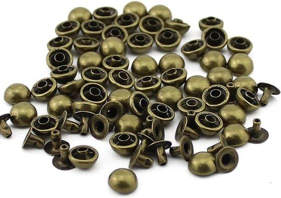 DIN Standard Brass Metal Mushroom Head Rivet Stud Double Cap Garment Rivet For Leather
