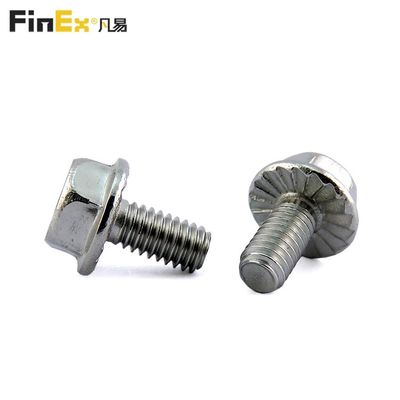 Metric Serrated Flange Bolt 8.8 M6 Metal Bolt With 12 Point And Stainless Steel Hex Nut