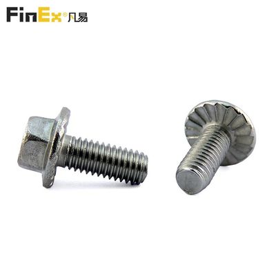 Metric Serrated Flange Bolt 8.8 M6 Metal Bolt With 12 Point And Stainless Steel Hex Nut
