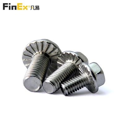 Metric Serrated Flange Bolt 8.8 M6 Metal Bolt With 12 Point And Stainless Steel Hex Nut
