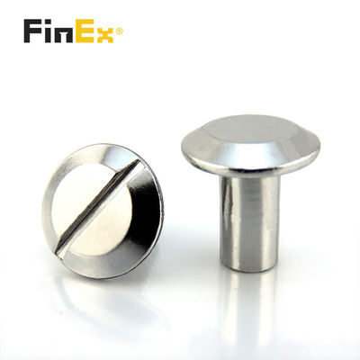 Custom Slotted Silver Color Male Female Flat Head Chicago Screw for Belt Connection