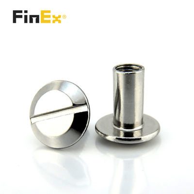 Custom Slotted Silver Color Male Female Flat Head Chicago Screw for Belt Connection