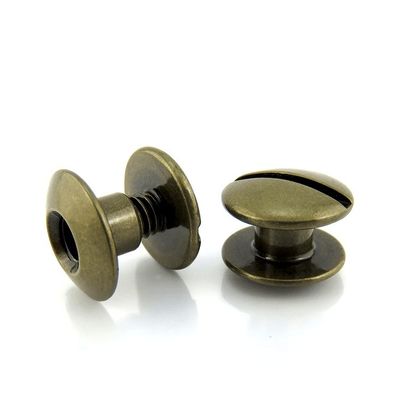 Male and Female Steel Chicago Screws for Leather Decoration in Custom Bronze Color