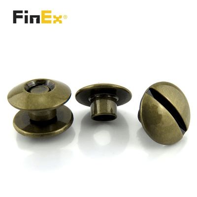 Male and Female Steel Chicago Screws for Leather Decoration in Custom Bronze Color