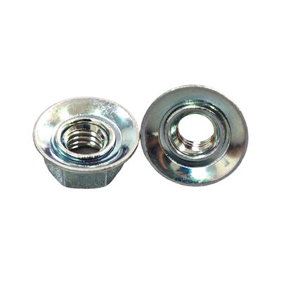 M16 Color Zinc Hexagon Flange Nut Passivated Finish for Heavy Industry