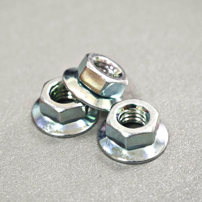 M16 Color Zinc Hexagon Flange Nut Passivated Finish for Heavy Industry