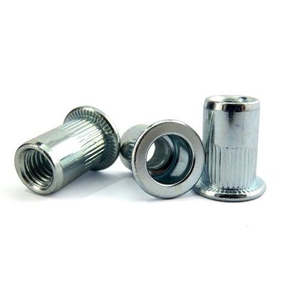 1/4"-20 Flat Head Threaded Insert Rivet Nut Grade 10.9 For Oil Automotive