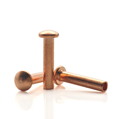 M2.5 Button Round Head Brass Hollow Tubular Rivets With Custom Finish