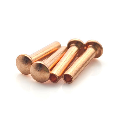 M2.5 Button Round Head Brass Hollow Tubular Rivets With Custom Finish