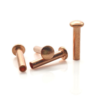 M2.5 Button Round Head Brass Hollow Tubular Rivets With Custom Finish