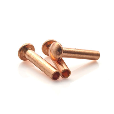 M2.5 Button Round Head Brass Hollow Tubular Rivets With Custom Finish