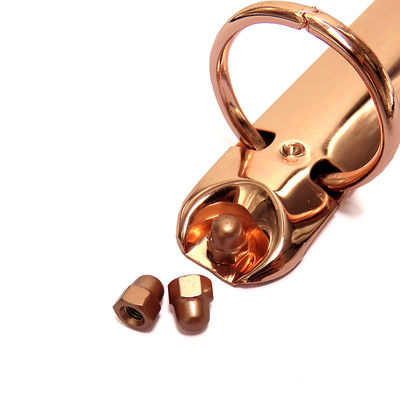 Custom Rose Gold Plating Hexagon Dome Cap Nut for Retail Industry and Chrome Plated Finish